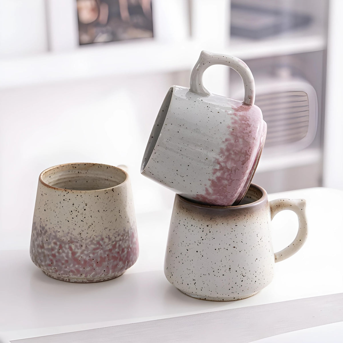 11 Oz Cherry Blossom Stoneware Coffee Mugs