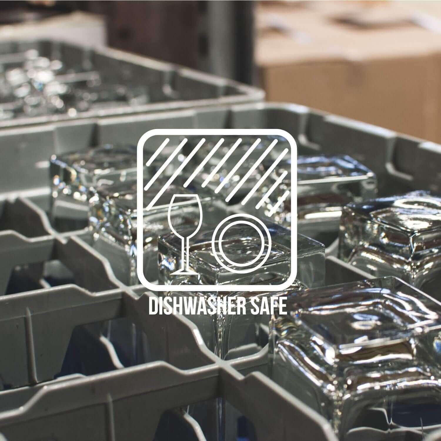 Set of 4 Palm Tree Martini Glasses, 10oz stemmed lead-free glassware, shown dishwasher safe in a rack. Features elegant engraved cocktail glasses with palm tree design; text overlay highlights their safety and style.