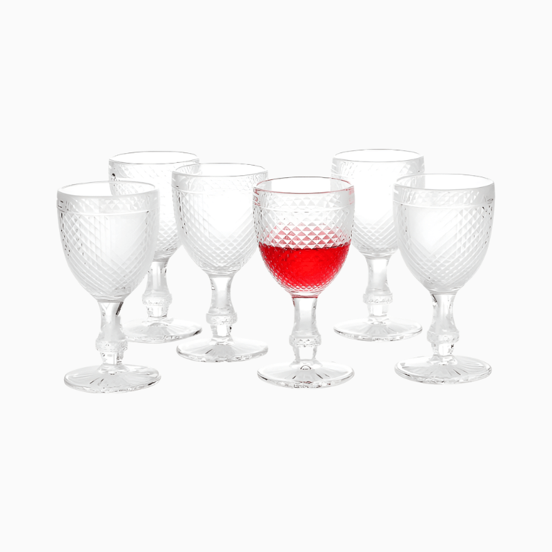 Wine glasses set of 6, 10.6 Oz Clear Stem-ware Premium goblet.