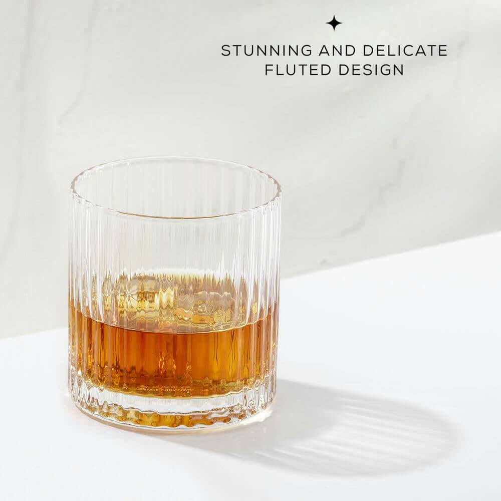 Elle Fluted Double Old Fashion Whiskey Glass - 10 oz. - (Set of 2)