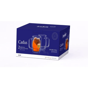 Cadus Glass Coffee Cups Double Wall Insulated Mugs Set of 2 Tea Glasses, 10 Oz.