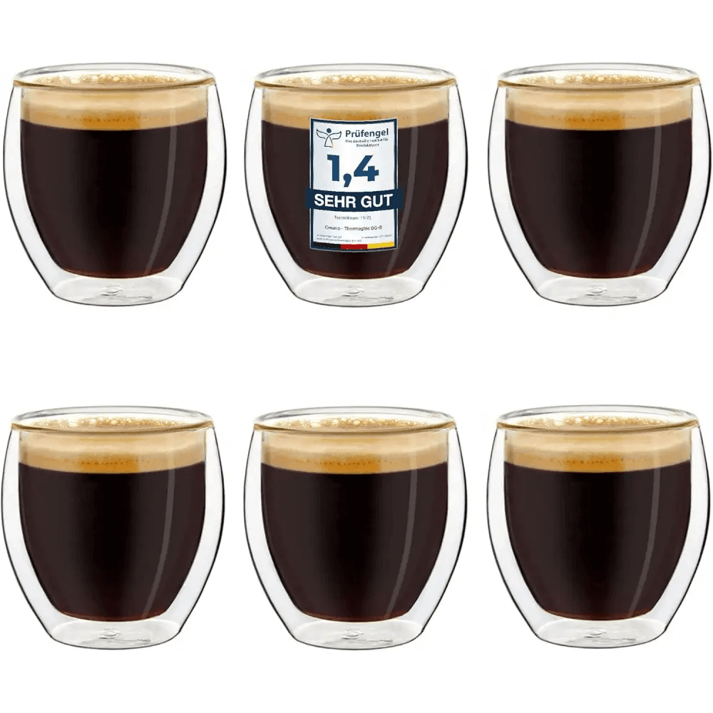 Double Wall Espresso Glasses 3.5 OZ, 6X.
