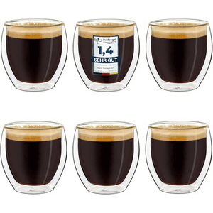 Double Wall Espresso Glasses 3.5 OZ, 6X.