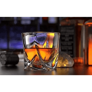 Premium Crystal Whiskey Glasses Set of 6 Twist Large Lead-Free Crystal Glass10 oz.