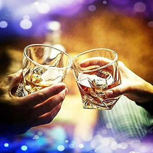 Premium Crystal Whiskey Glasses Set of 6 Twist Large Lead-Free Crystal Glass10 oz.
