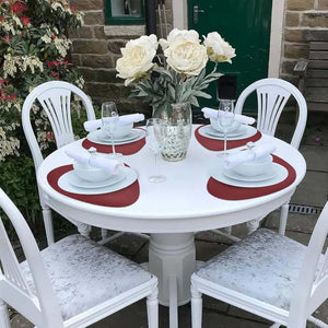 Round Placemats Set of 6 Faux Leather Placemats Wipeable Washable Placemats Heat Resist placemats.