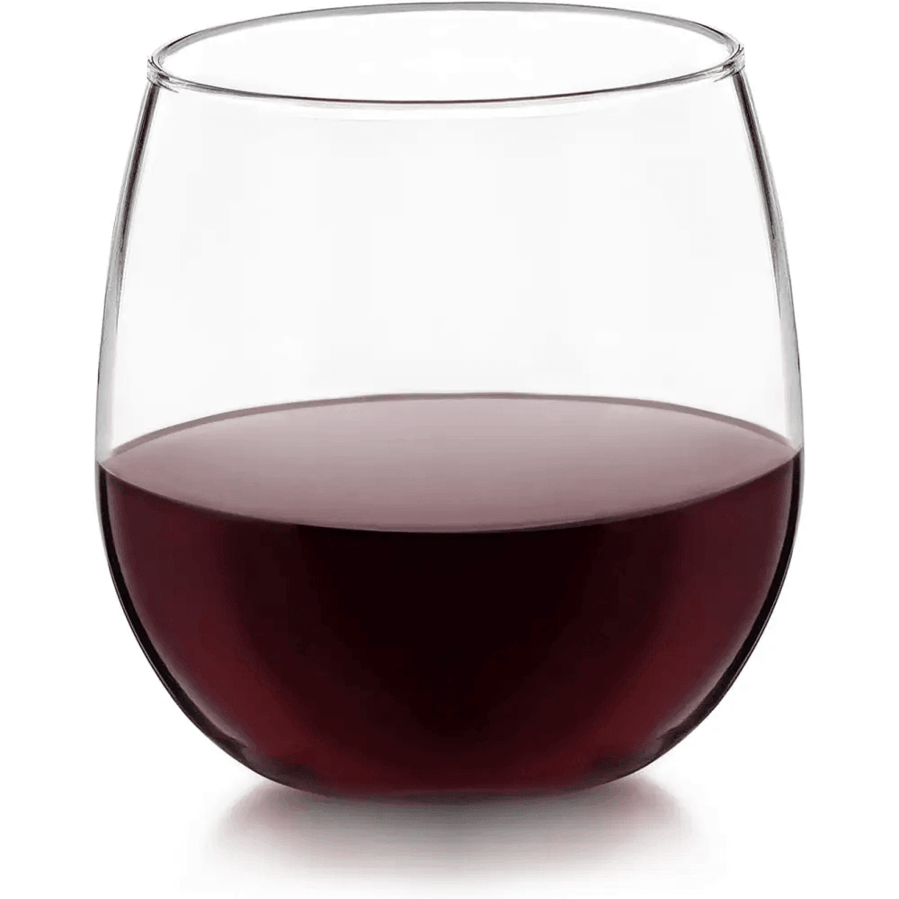 Stemless 12-Piece Wine Glass Party Set, 16.75 Oz, 17 Oz.