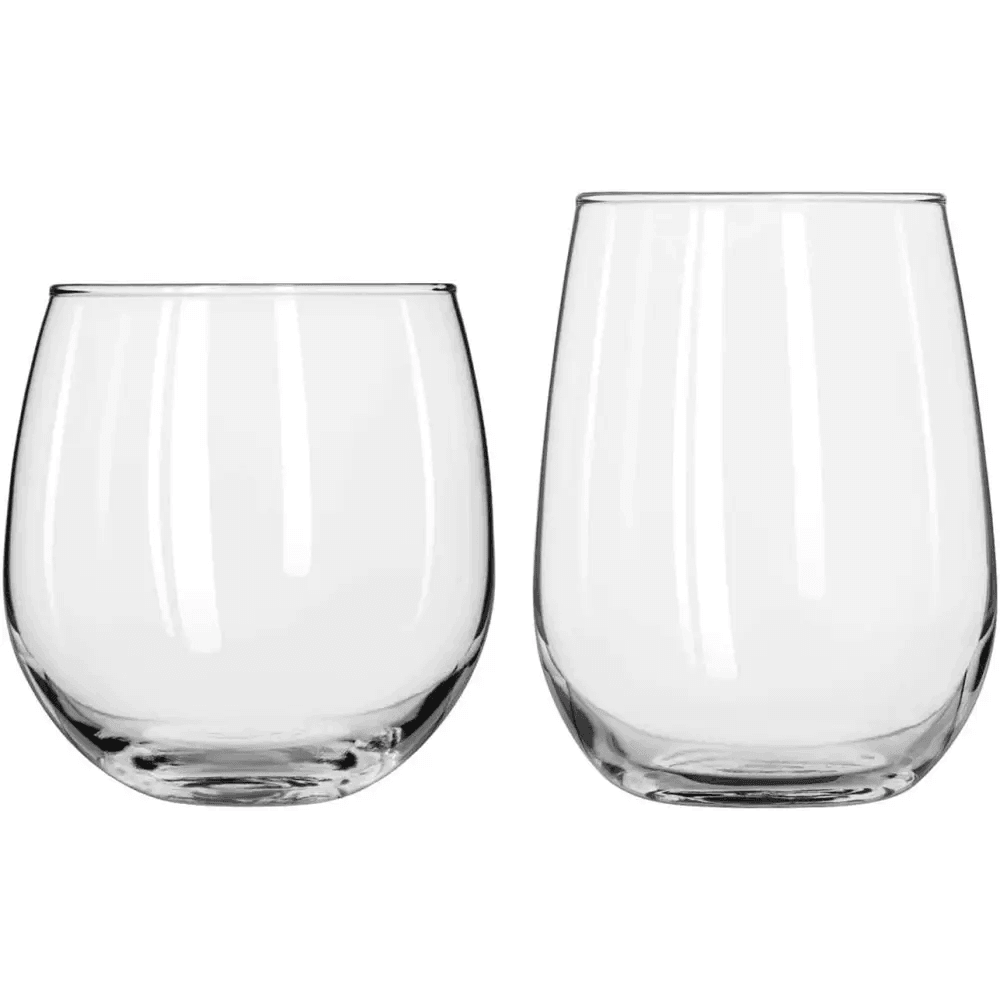 Stemless 12-Piece Wine Glass Party Set, 16.75 Oz, 17 Oz.