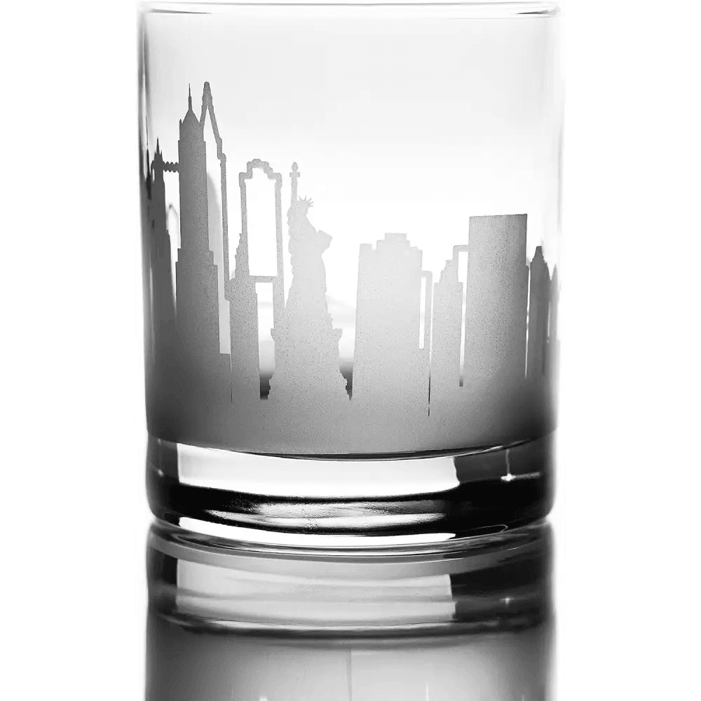 Whiskey Glasses - 10 Oz Tumbler for New York Lovers (Single Glass).