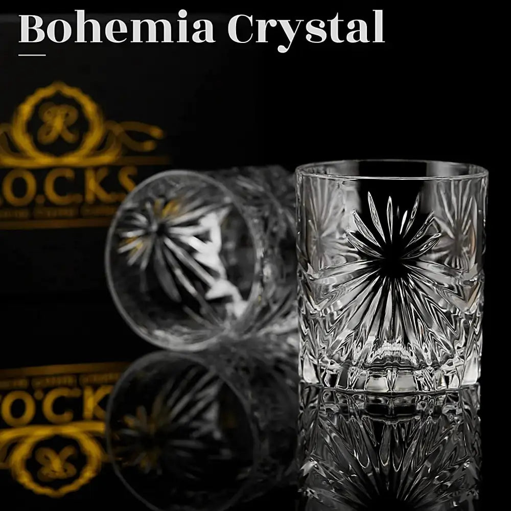 10 Oz Soleil Crystal Whiskey Glasses Set of 2 - Macchiaco