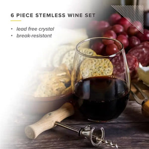 15.50 oz. Stemless Wine Glasses (Set of 6)