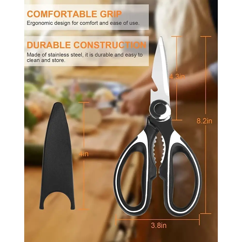 2 Pack Kitchen Shears Heavy Duty Kitchen Scissors Chicken Fish Meat Cutting Tool