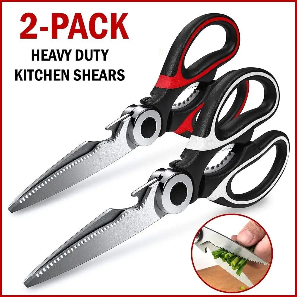 2 Pack Kitchen Shears Heavy Duty Kitchen Scissors Chicken Fish Meat Cutting Tool