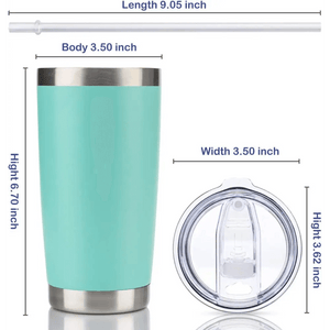 20oz Tumbler with Lid and Straw (Mint, 1 Pack)