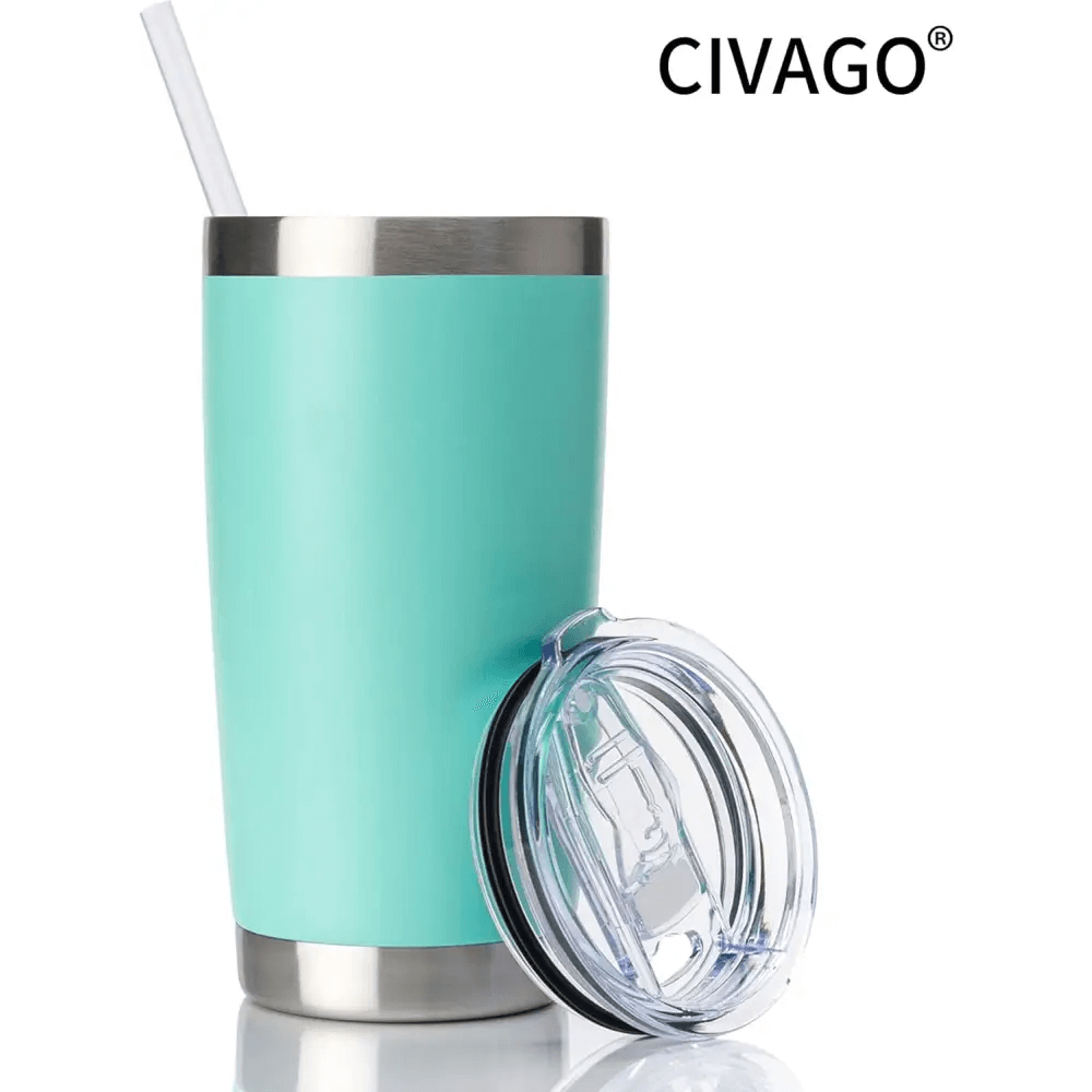 20oz Tumbler with Lid and Straw (Mint, 1 Pack)