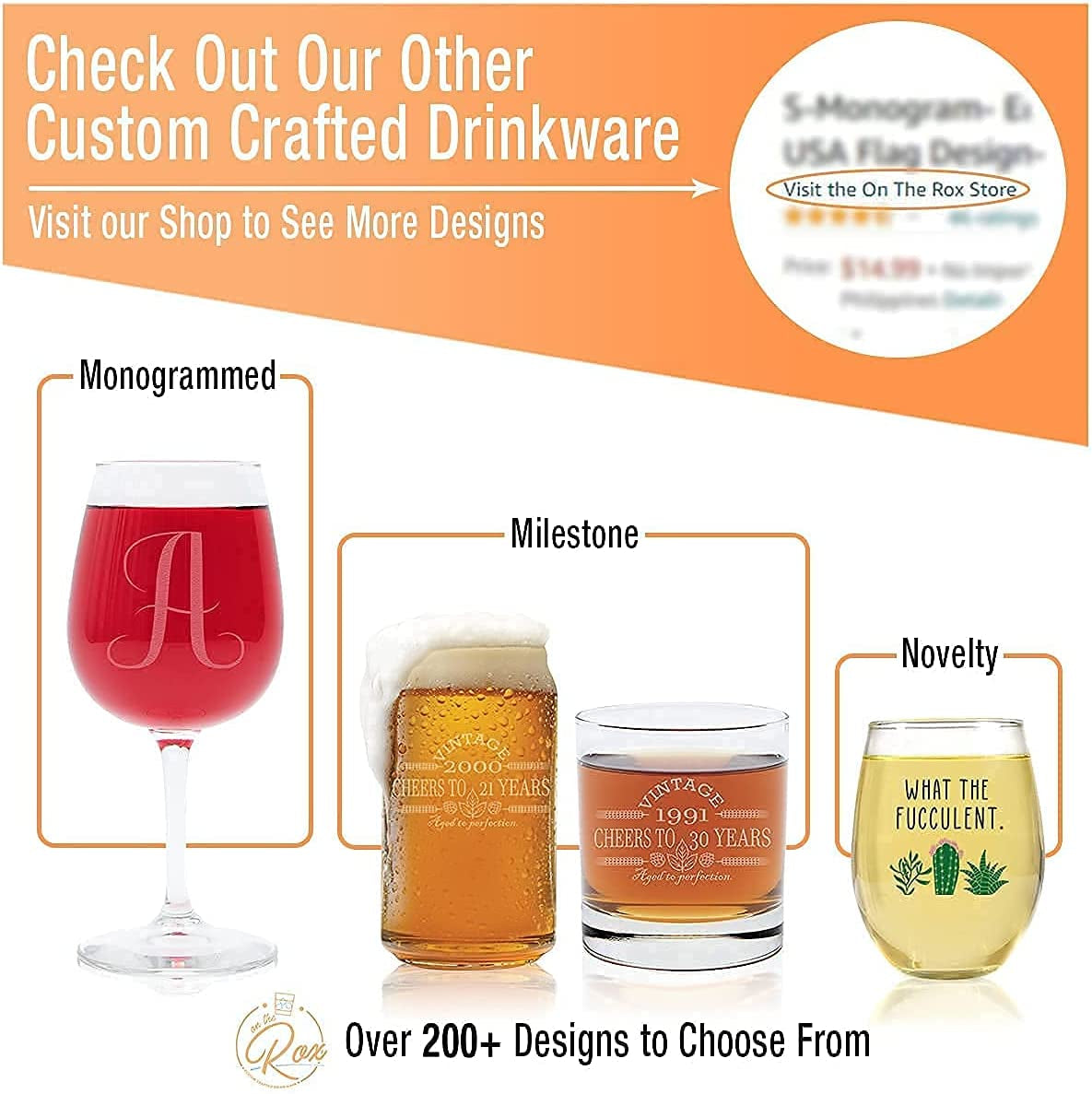 Monogrammed Gifts for Men - 4PC 11 Oz Custom Whiskey Glasses (I-Monogram) - Engraved Whiskey Glasses - Personalized Whiskey Glasses - Unique Bourbon Glasses - Personalized Glass Gifts for Dad