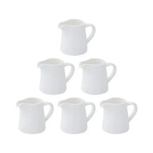 4.5 oz Ceramic Cream Jugs Small Creamer Pitcher with Handle White Porcelain Classic Creamers for Coffee 6 Pack - 4.5 Oz