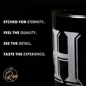 Monogrammed Gifts for Men - 4PC 11 Oz Custom Whiskey Glasses (I-Monogram) - Engraved Whiskey Glasses - Personalized Whiskey Glasses - Unique Bourbon Glasses - Personalized Glass Gifts for Dad