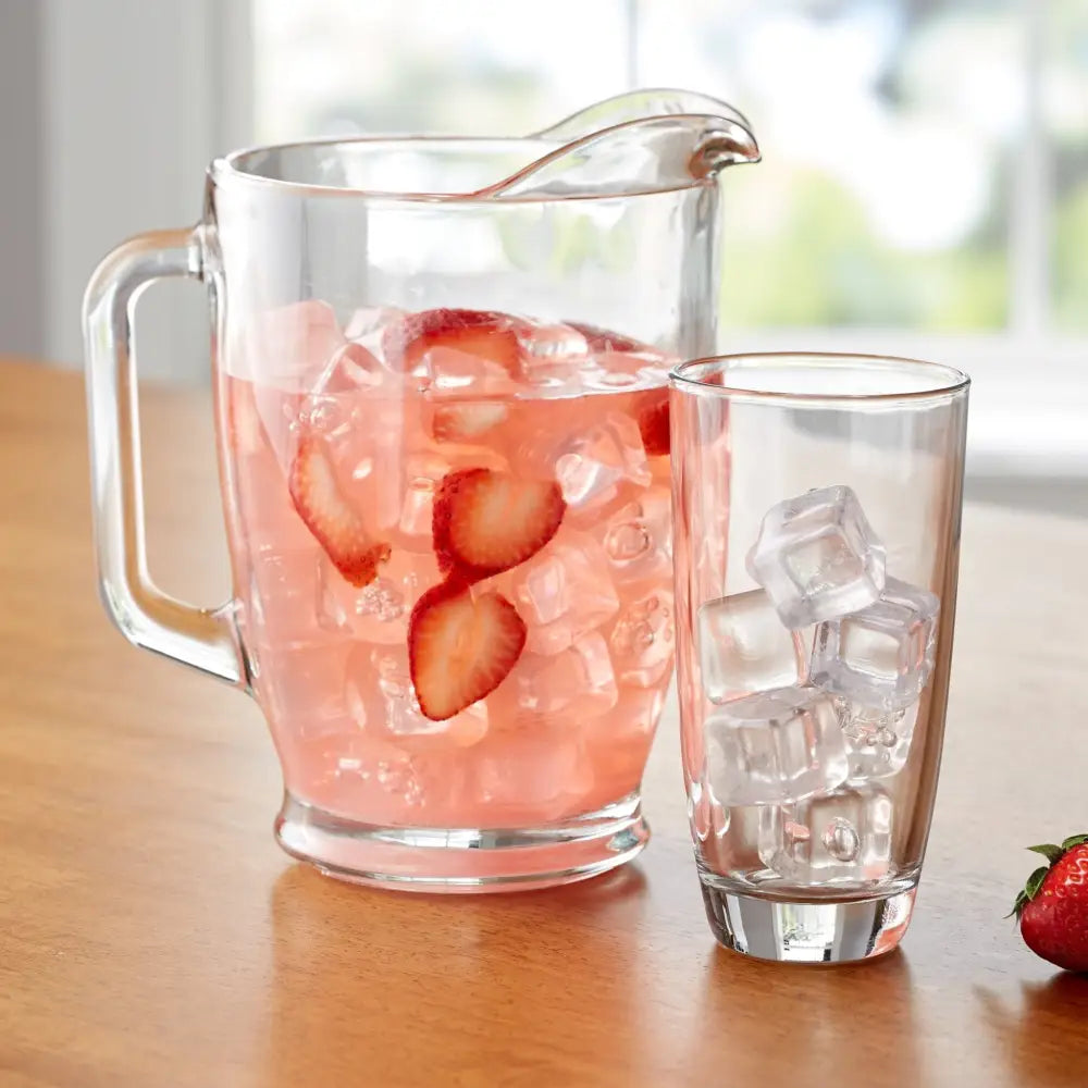 7 - Piece Clear Glass Pitcher and Drinkware Tumbler Set - Macchiaco