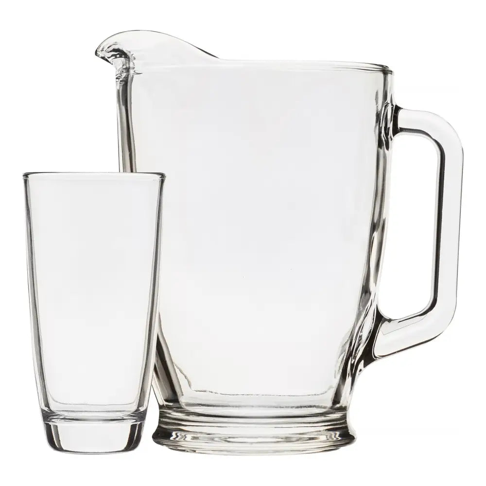 7 - Piece Clear Glass Pitcher and Drinkware Tumbler Set - Macchiaco