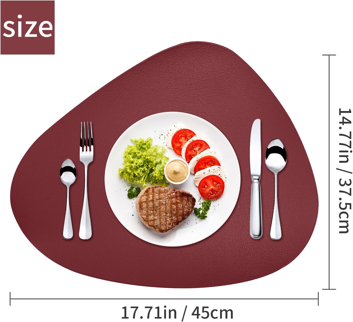 Round Placemats Set of 6 Faux Leather Placemats