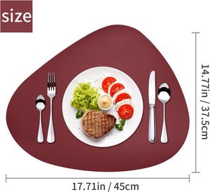Round Placemats Set of 6 Faux Leather Placemats
