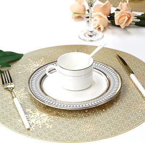 Round Gold Christmas placemats Set of 4 for Dining