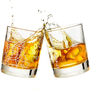 Whiskey Glasses - 10 Oz Tumbler Gift Set for San Francisco lovers, Etched with San Francisco Map | Old Fashioned Rocks Glass - Set of 2