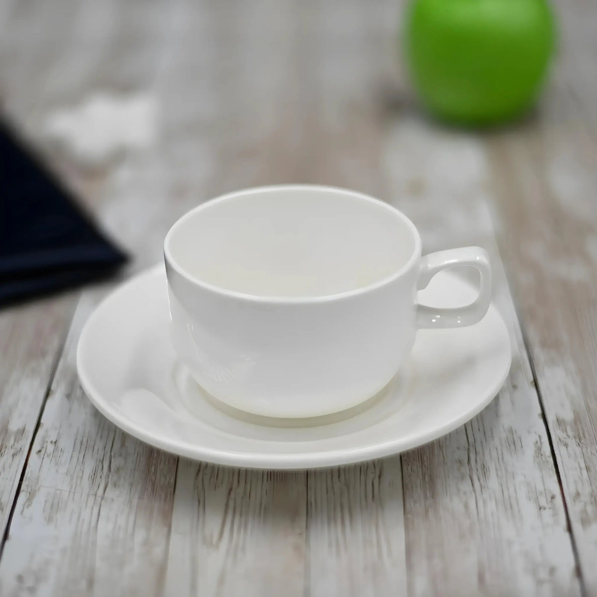 Pure Elegance White Tea Cup & Saucer Set 7 Oz - Macchiaco