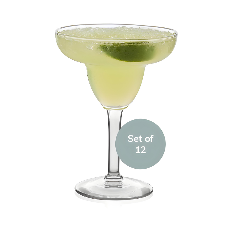 Margarita Glasses Set of 12, Durable Large Margarita Glass, 9 Oz Dishwasher Safe Stemmed Drinking Glasses