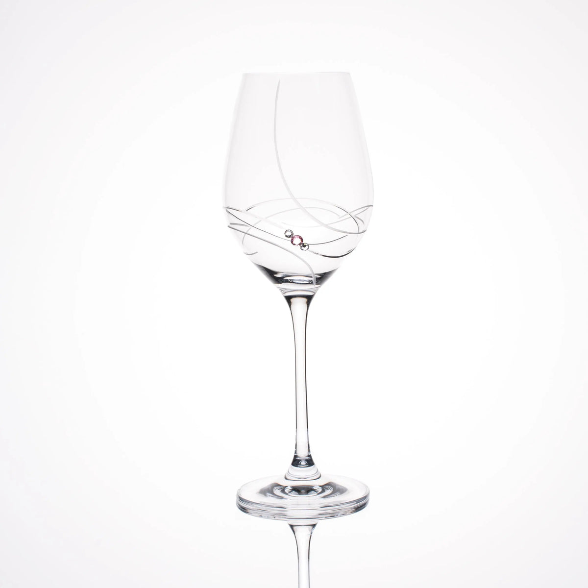 Pink Ribbon White Wine Glasses  11.8 Oz - Macchiaco
