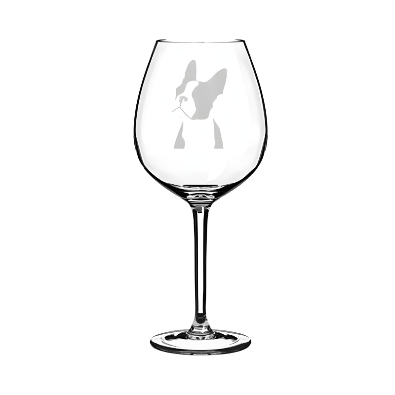 Wine Glass Goblet Boston Terrier Face (20 oz Jumbo)