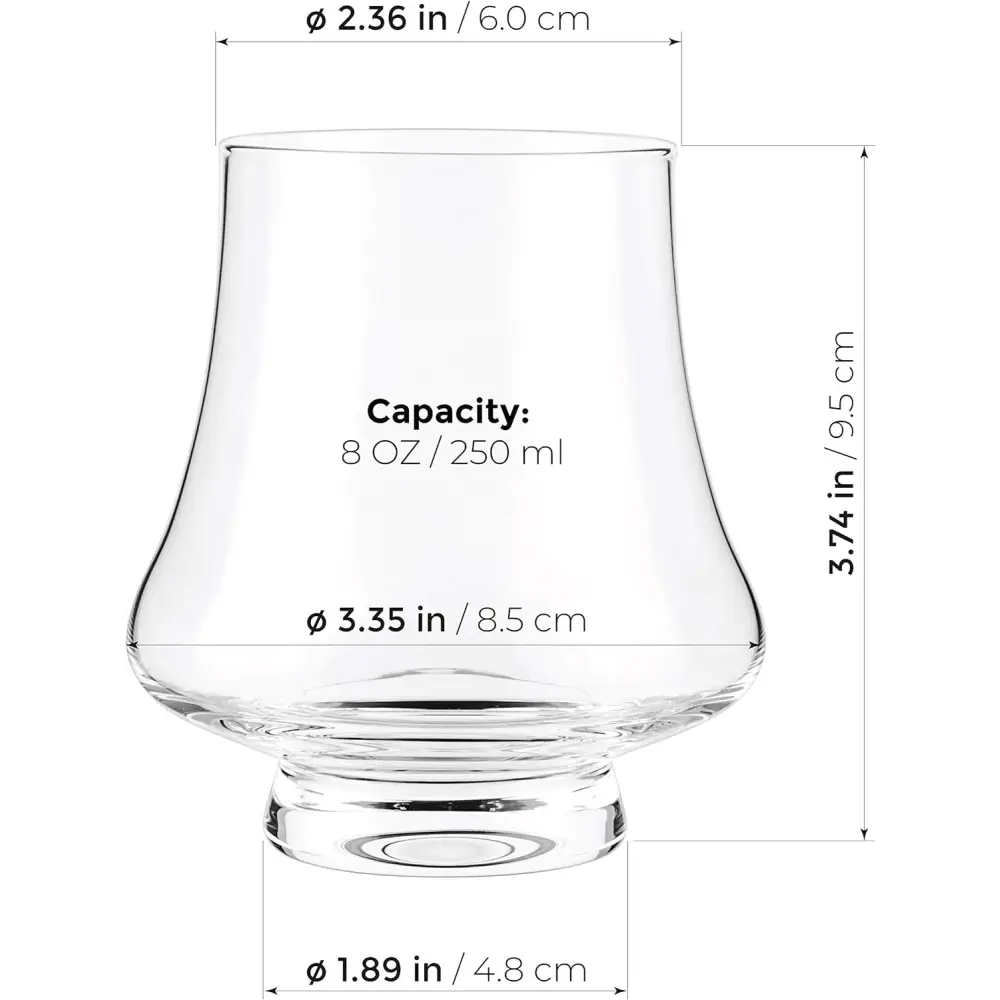 Bourbon Whisky Crystal Glass Snifter, Set of 4, 9 Oz/260ml