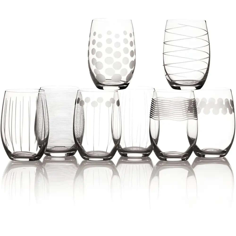 Cheers Stemless Wine Glass, 17-Ounce, Set of 8