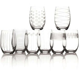 Cheers Stemless Wine Glass, 17-Ounce, Set of 8
