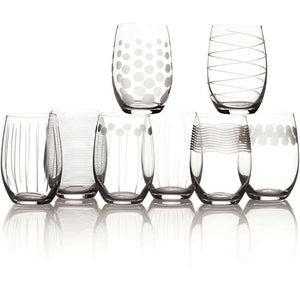 Cheers Stemless Wine Glass, 17-Ounce, Set of 8