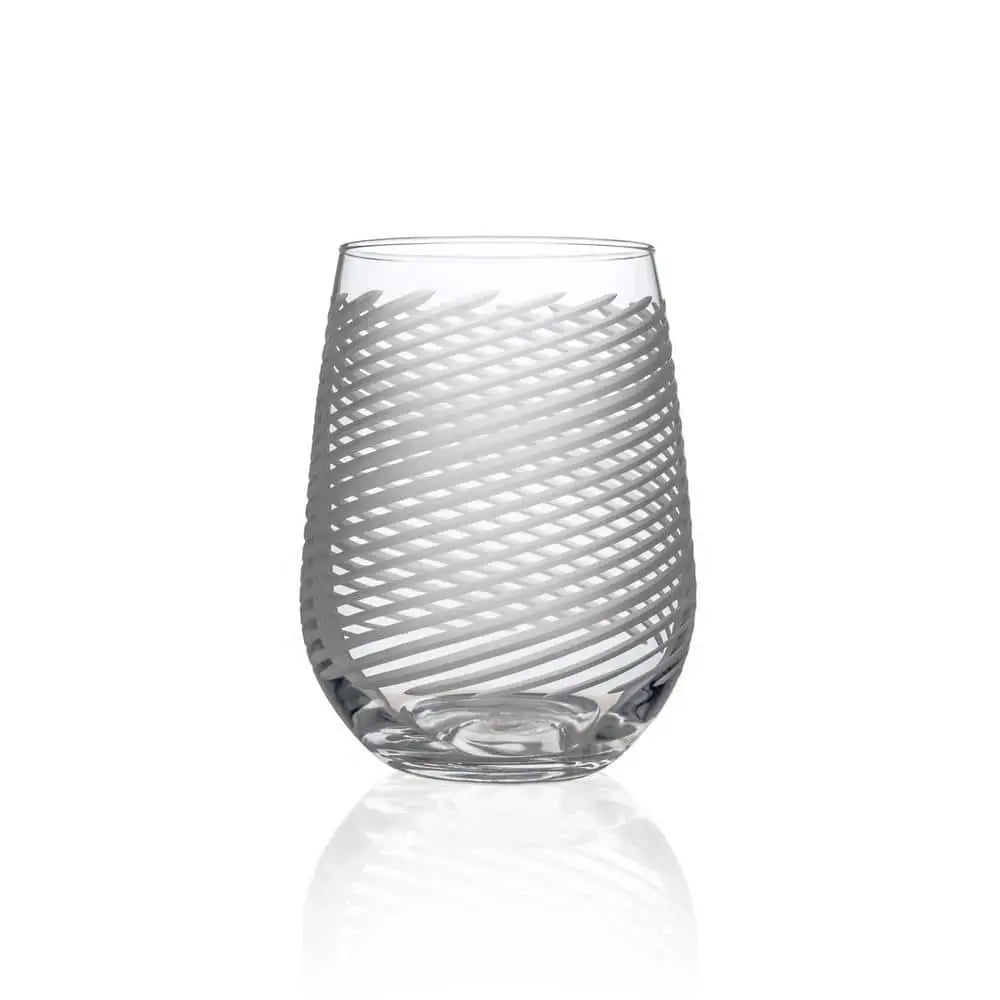 Cyclone 17 Fl. Oz. Stemless Wine Glasses Set (Set of 4) - Macchiaco