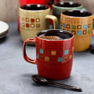 Cafe Americano 13 oz. Assorted Color Mugs (Set of 4)