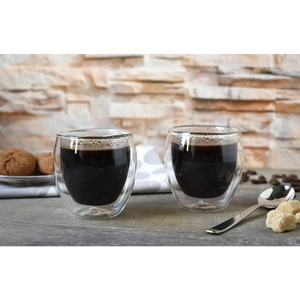 Double Wall Espresso Glasses 3.5 OZ, Insulated Glass Cups - 6X 3.5oz (100ml)