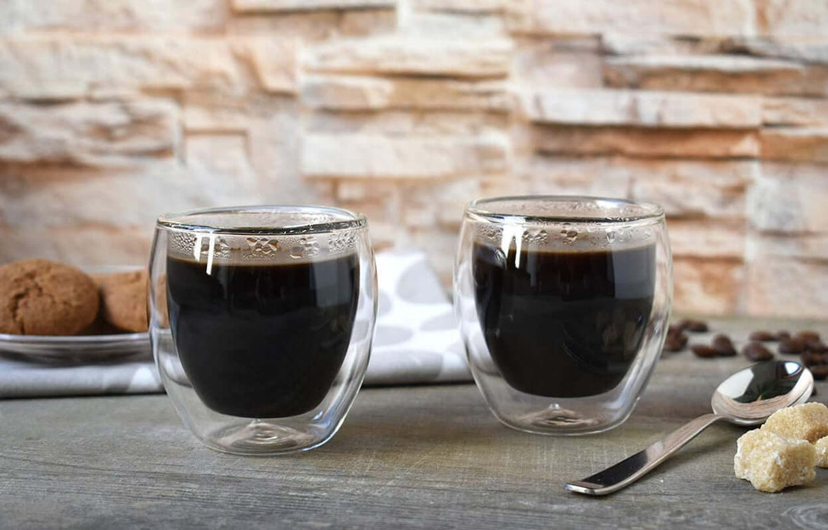 Double Wall Espresso Glasses 3.5 OZ, Insulated Glass Cups - 6X 3.5oz (100ml)