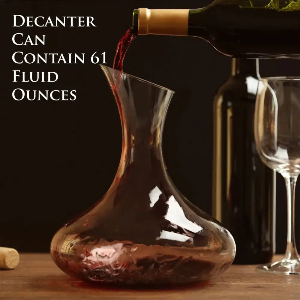 Elegant 61-Ounce Wine Decanter Set with Aerator and Stemmed Glasses