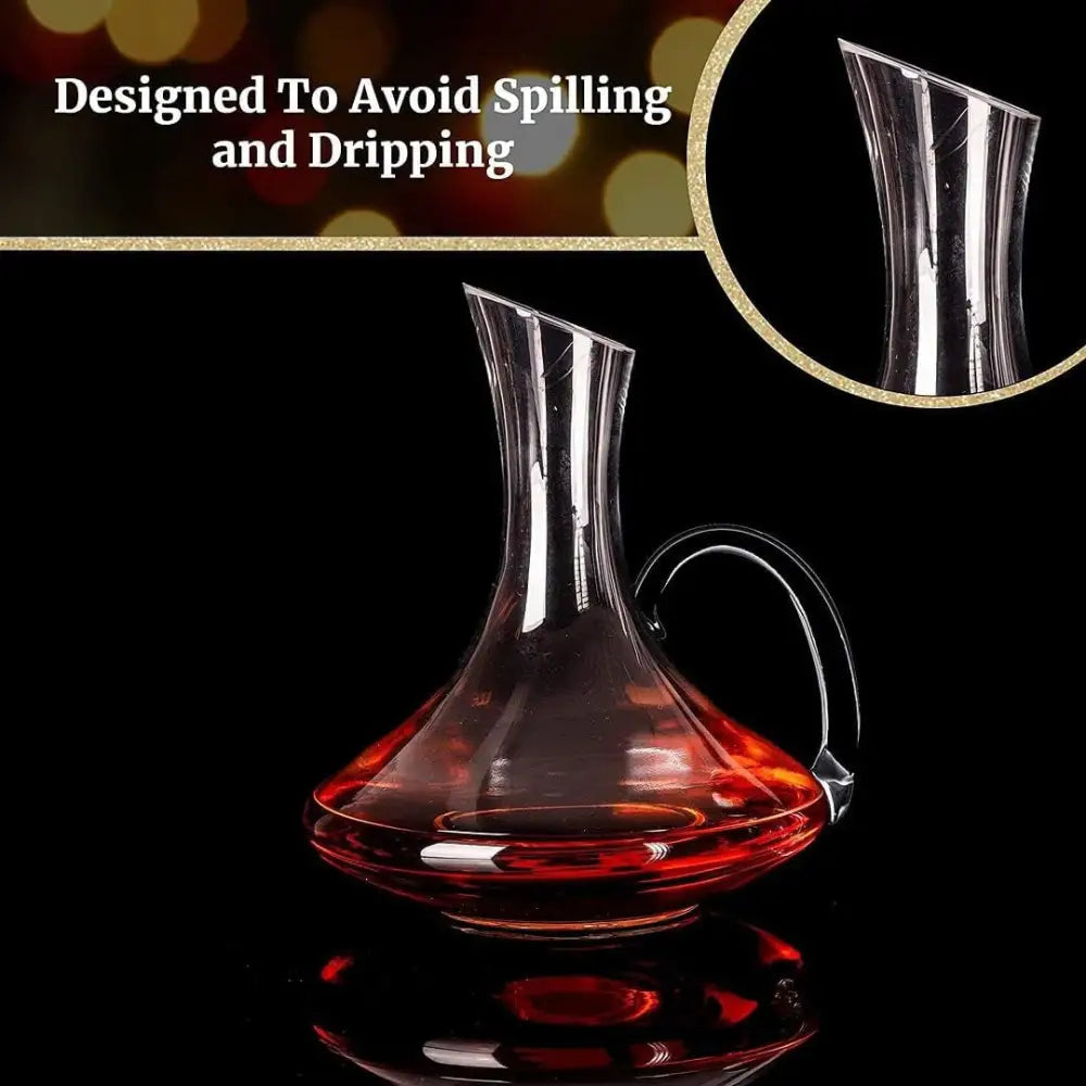 Elegant 61-Ounce Wine Decanter Set with Aerator and Stemmed Glasses