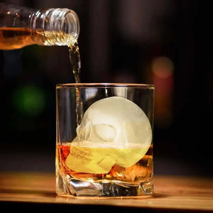 Extra Large 3D Skull Ice Cube Mold Silicone Ice Molds for Whiskey Skull Ice Cube Trays with Funnel for Big Mouth Cup Skull Ice Maker with Resin Chocolate sugar Whiskey Ice Mold for Parties (1 Pcs) - Macchiaco