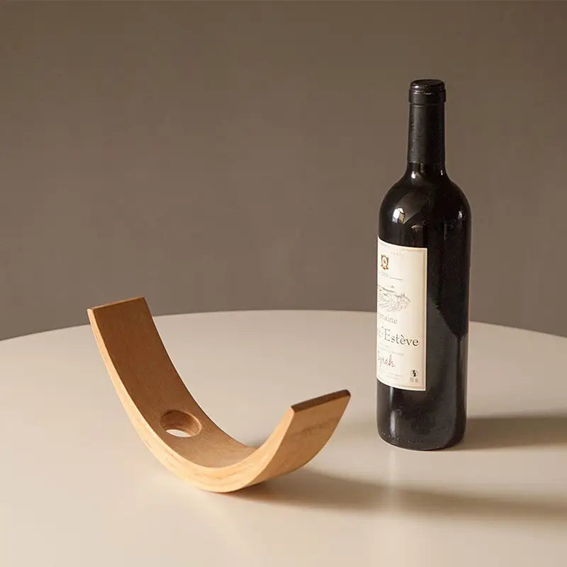 Gravity Bamboo Wine Bottle Holder Decor - Macchiaco