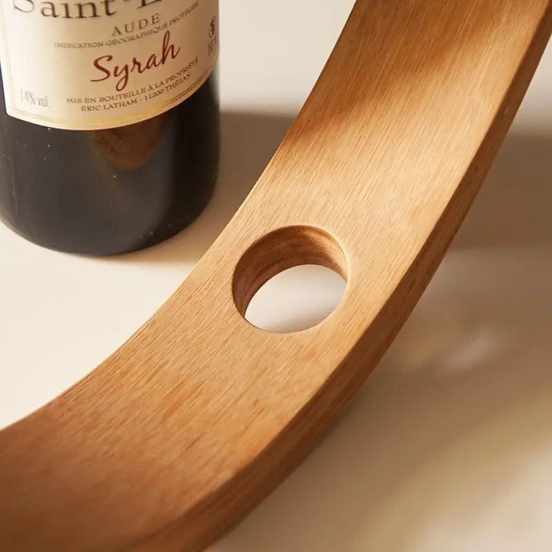 Gravity Bamboo Wine Bottle Holder Decor - Macchiaco