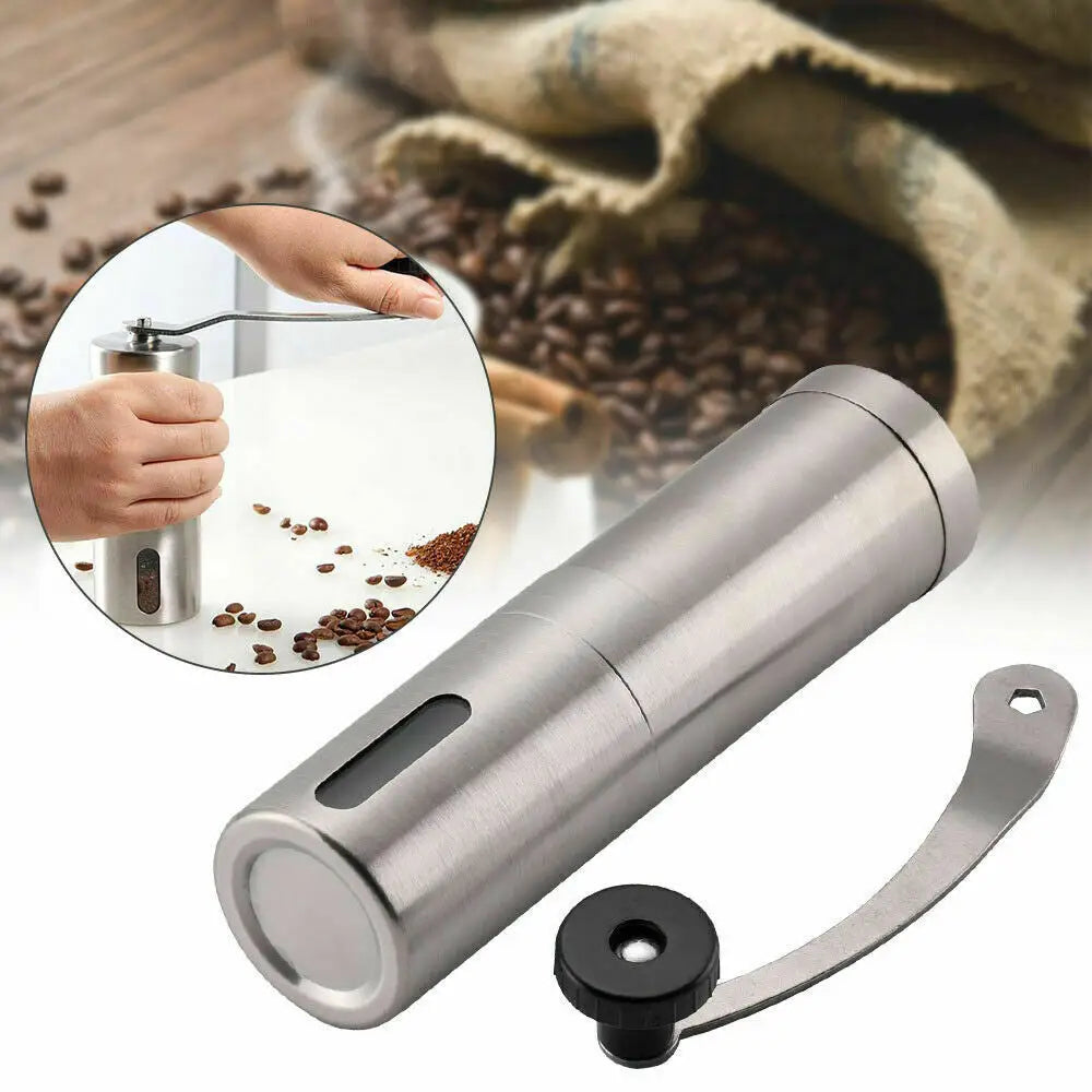 Hand Crank Pepper Conical Burr Grinder Coffee Beans Mill Muller Stainless Steel - default - Accessories