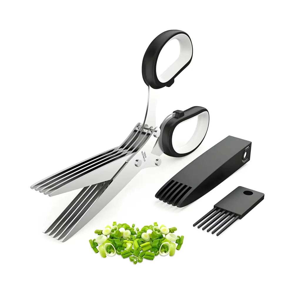 Herb Scissors With Multi Stainless Steel Blades - Black - Accessories