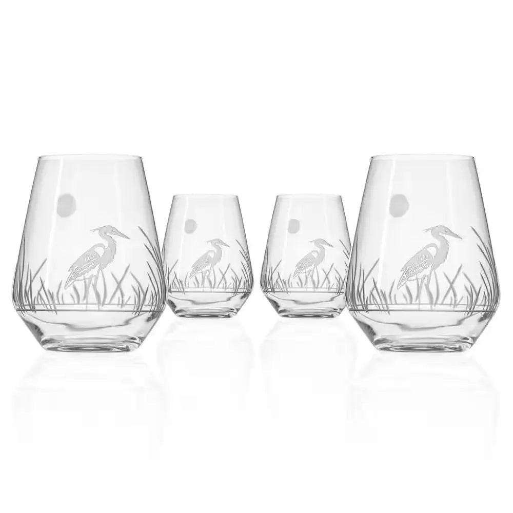 Heron 18 Oz. Stemless Wine Glass (Set of 4) - Macchiaco