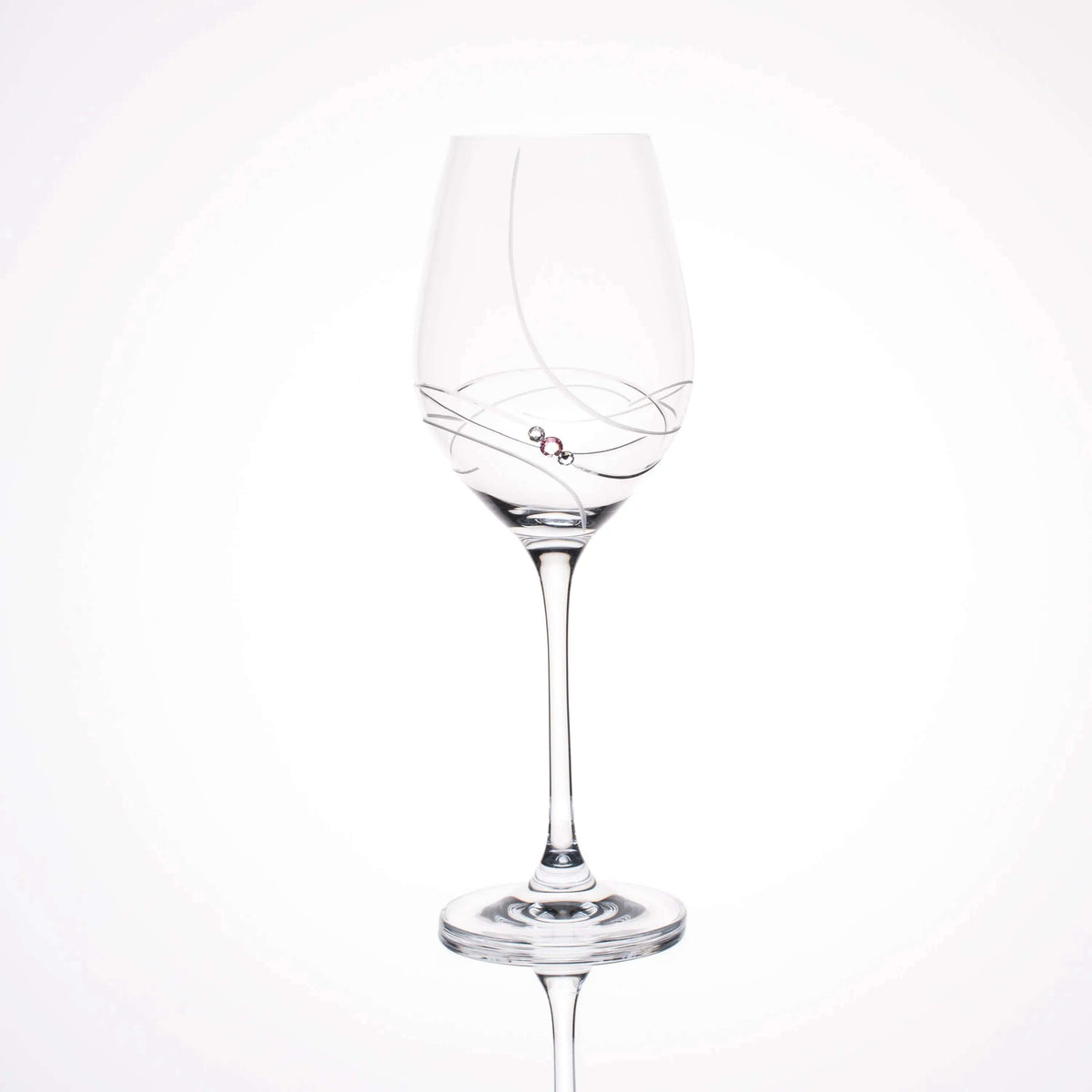 Pink Ribbon White Wine Glasses  11.8 Oz - Macchiaco