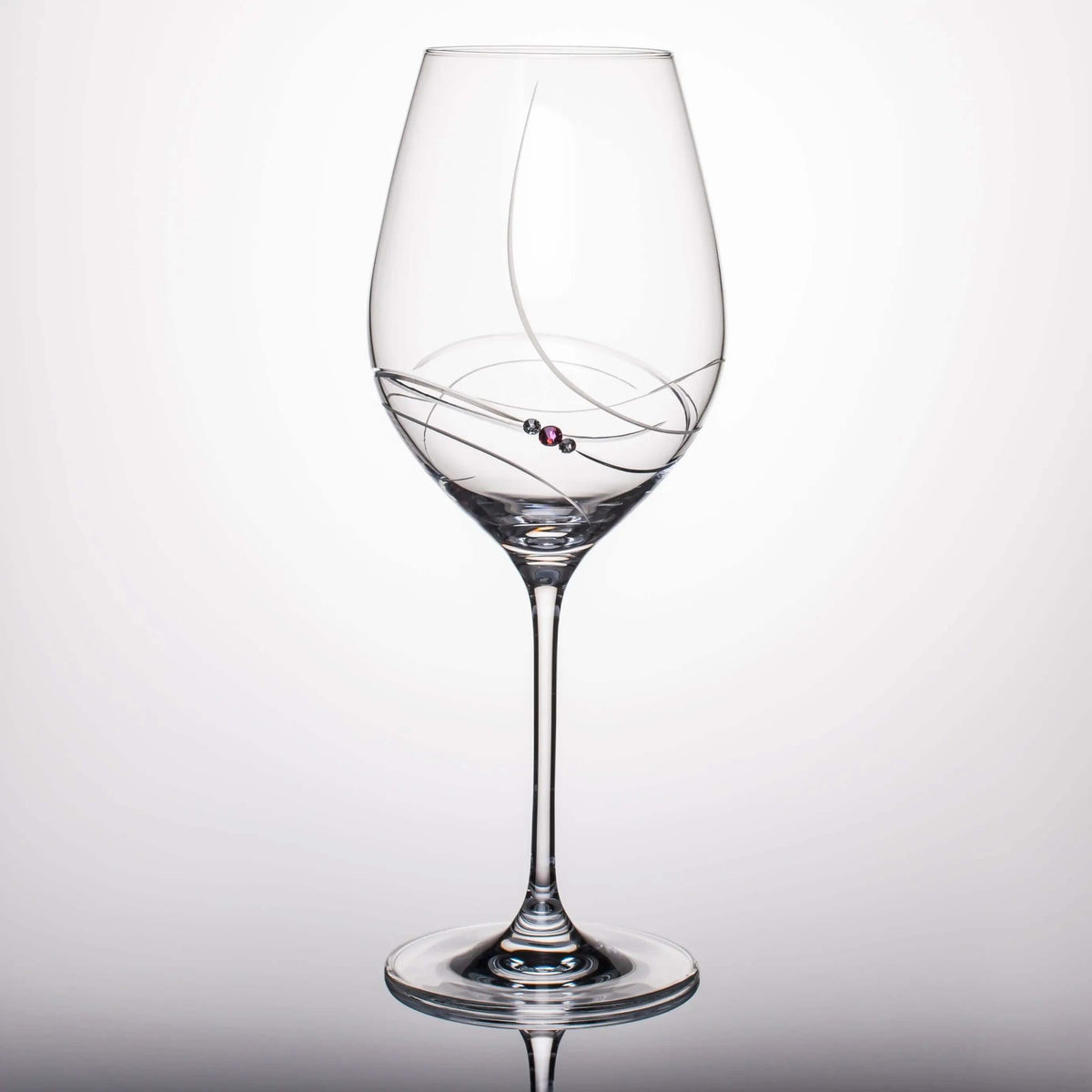 Pink Ribbon White Wine Glasses  11.8 Oz - Macchiaco